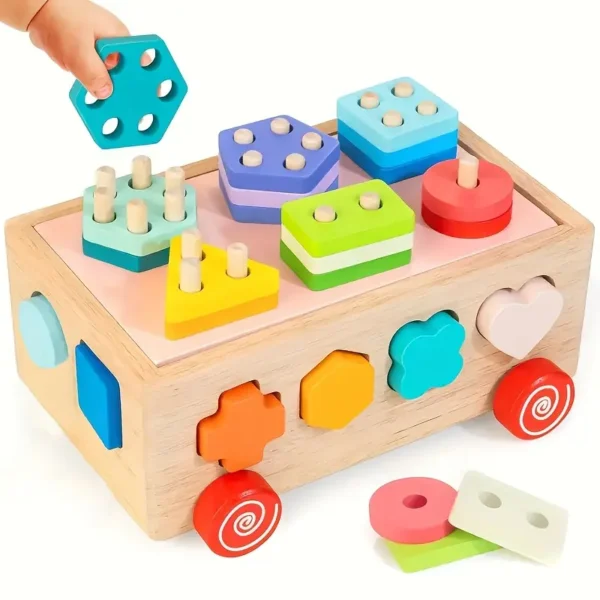 Wooden Shape Sorter Car Toy