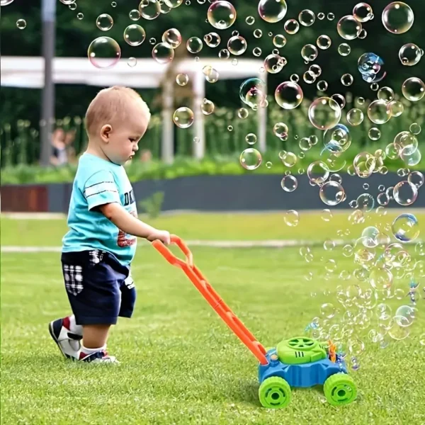 c1e2d26a-d805-48ce-9cb1-20ef8a404460 1pc Music Automatic Bubble Blowing Lawn Mower Toy for Kids