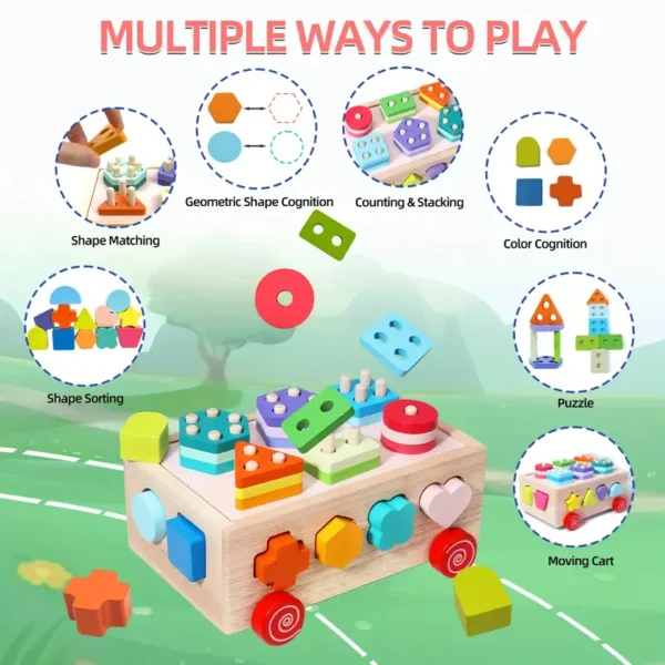 Wooden Shape Sorter Car Toy